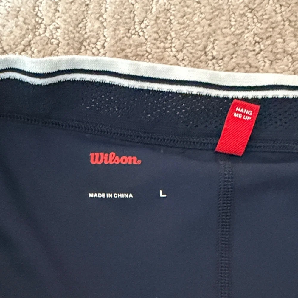 Wilson Navy Athletic Tennis Skort with White Waistband Trim